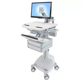 Multimēdiju ratiņi Ergotron StyleView alumīnija pelēkā baltā krāsā