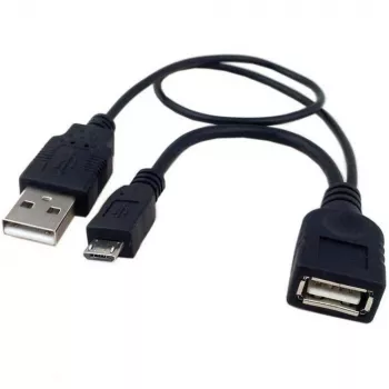 Techly USB 2.0 OTG kabelis A F Micro USB M ar USB 30cm Melns ICOC MUSB-MC2