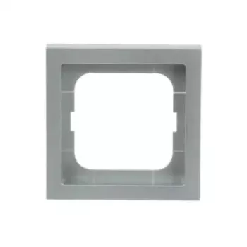 Busch-Jaeger 1721-183K Sudraba sienas kontaktligzdas pārsegs — termoplasts, bezskrūvju, 80×80 mm, 11 mm