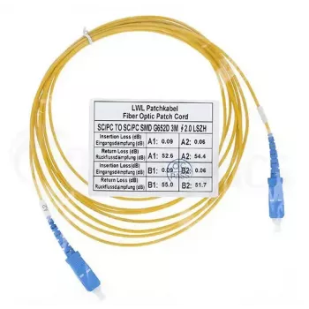 Šķiedru optikas kabelis BlueOptics SFP2222BU1MK SC SC OS2 1 m Dzeltens