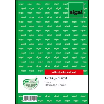 Biznesa veidlapa Sigel SD001 Zaļa A5 80 loksnes