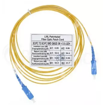 Optiskās šķiedras kabelis BlueOptics SFP2222BU20MK SC G.657.A1 20 m Zils