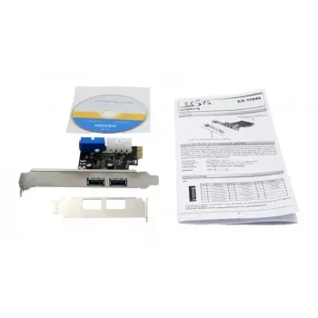 EXSYS EX-11049 Iekšējais USB 3.2 Gen 1 PCIe adapteris, melns/sudrabs