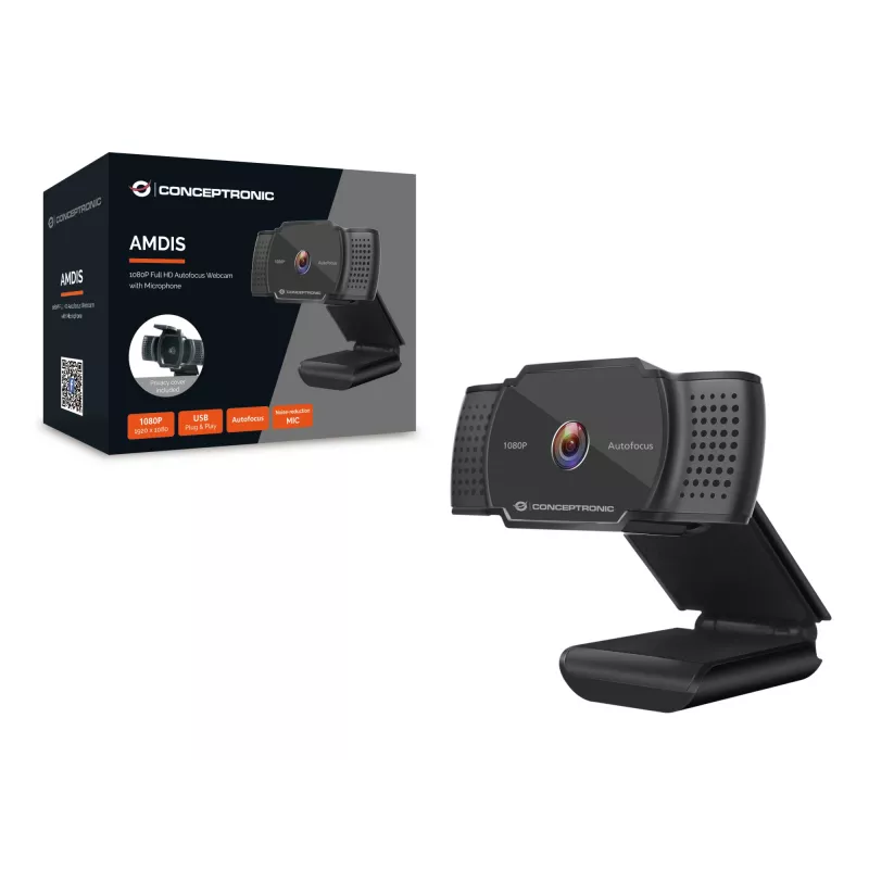 Conceptronic AMDIS06B tīmekļa kamera 1920 x 1080 pikseļi USB 2.0 Melna