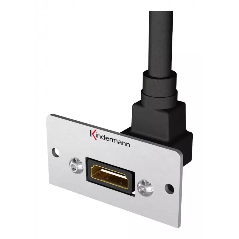 Kindermann HDMI kontaktligzda 90° pelēki melna