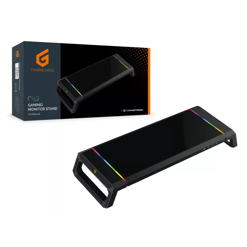 Conceptronic THORNE ERGO Gaming Monitor Statīvs, Brīvi stāvošs, 10 kg, Melns
