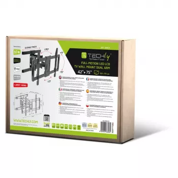Techly ICA-PLB-473 TV sienas stiprinājums 190.5 cm (75 collas) Melns