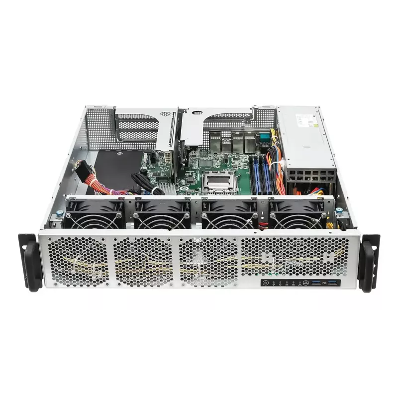 Servera barebone ASRock 2U1G-B650 2U, AMD B650, LGA 1718, 2×2.5 collu sloti, 1000W PSU, DDR5, Aspeed AST2600, 5×USB-A, Gigabit Ethernet