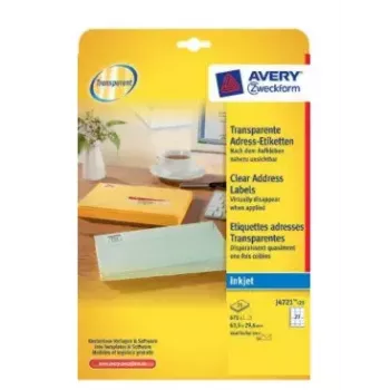 Caurspīdīgās etiķetes printerim Avery J4721-25