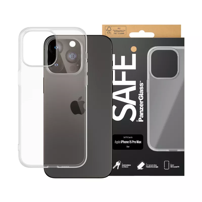 PanzerGlass SAFE. by ® TPU Maciņš Caurspīdīgs iPhone 15 Pro Max