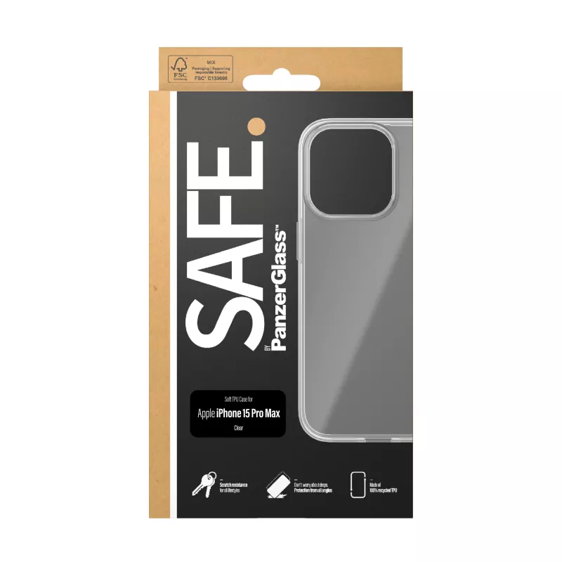PanzerGlass SAFE. by ® TPU Maciņš Caurspīdīgs iPhone 15 Pro Max