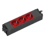 Pagarinātājs Bachmann STEP BASE 3 kontaktligzdas, 250 V 16 A, plastmasas korpuss, IP20, sarkans, 52×230×44 mm