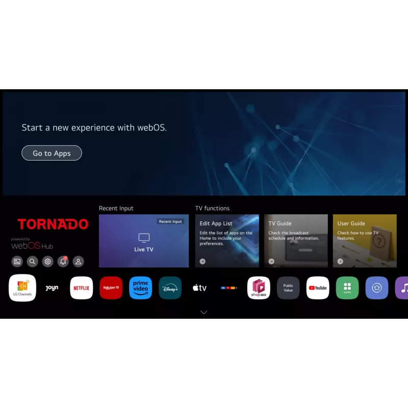 TORNADO 65US4301X 65 inch 4K Frameless WebOS Smart TV ar balss tālvadības pulti