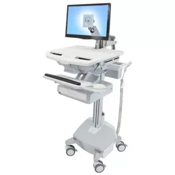 Multimediju ratiņi Ergotron StyleView alumīnija pelēkā un baltā krāsā