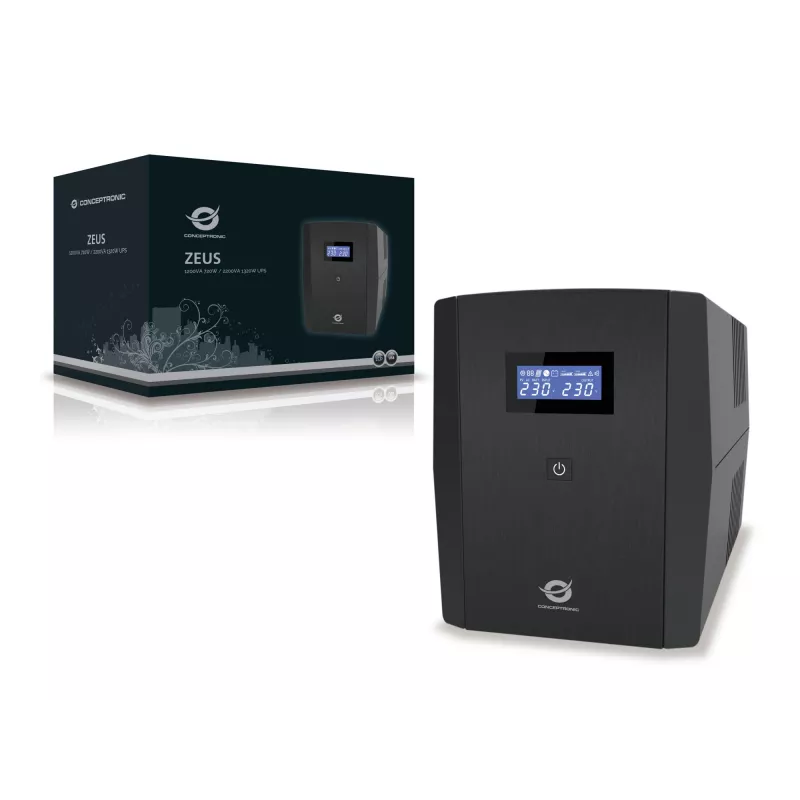 Conceptronic ZEUS 2200VA 1320W UPS, IEC + schuko ligzda, Line-Interactive, 2.2 kVA, 1320 W, 220 V, 240 V, 220 V