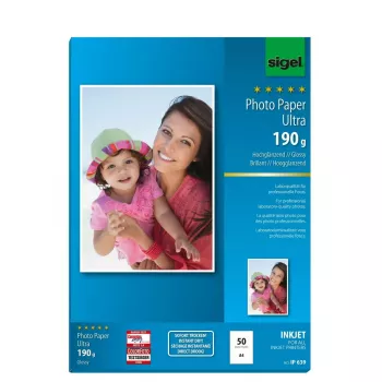 Fotopapīrs A4 Sigel IP639 Glancēts 50 Lapas Balts