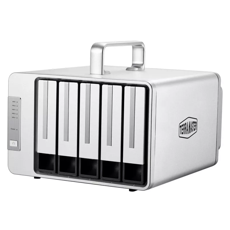 TerraMaster D5 Thunderbolt 3 disku masīvs 0 TB Pelēks