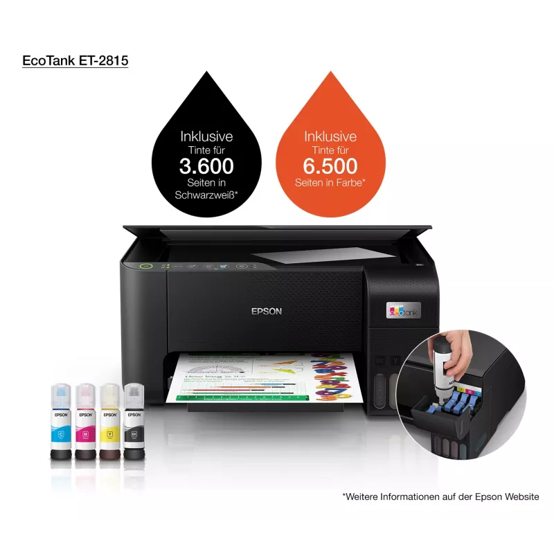 Daudzfunkciju printeris Epson EcoTank ET-2815 Tintes krāsu drukāšana