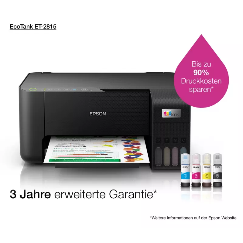Daudzfunkciju printeris Epson EcoTank ET-2815 Tintes krāsu drukāšana