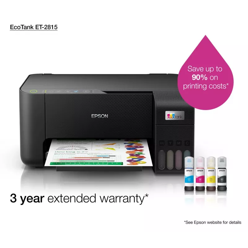 Daudzfunkciju printeris Epson EcoTank ET-2815 Tintes krāsu drukāšana