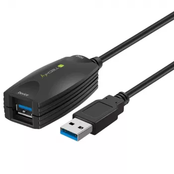 Techly SuperSpeed USB3.0 aktīvais pagarinātājkabelis 5m Melns ICUR3050