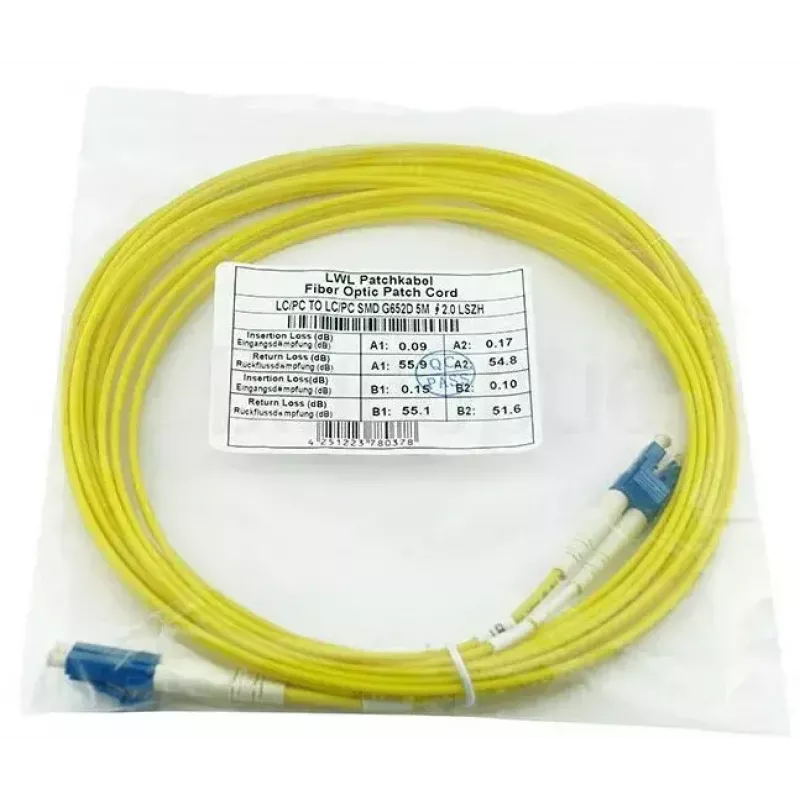 BlueOptics LC–LC vienmodas Duplex optiskās šķiedras savienojuma kabelis, LC-UPC, 10 m, bēšā krāsā (saderīgs ar Corning 040402G5120000010M)