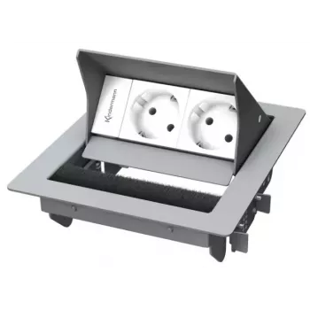 Kastes izvads Kindermann CablePort standard² Type F pelēks balts