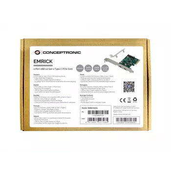 Conceptronic EMRICK PCIe karte ar 2 USB 3.2 Gen 2 Type-C portiem