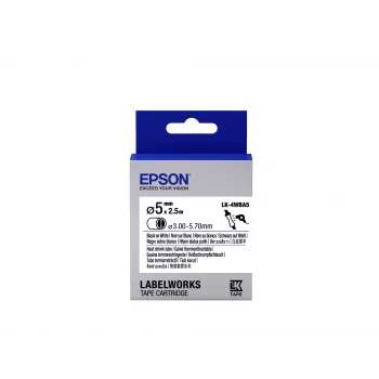 Epson LK-4WBA5 Termosarūkas caurulītes kasetne melns/balts D5mm (2.5m)
