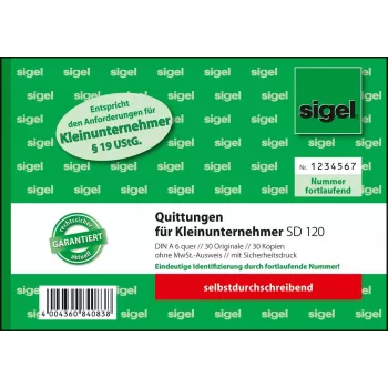 Biznesa veidlapa Sigel SD120, A6, 60 lapas, balta/dzeltena