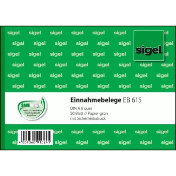 Biznesa veidlapa Sigel EB615 Zaļa A6 50 lapas