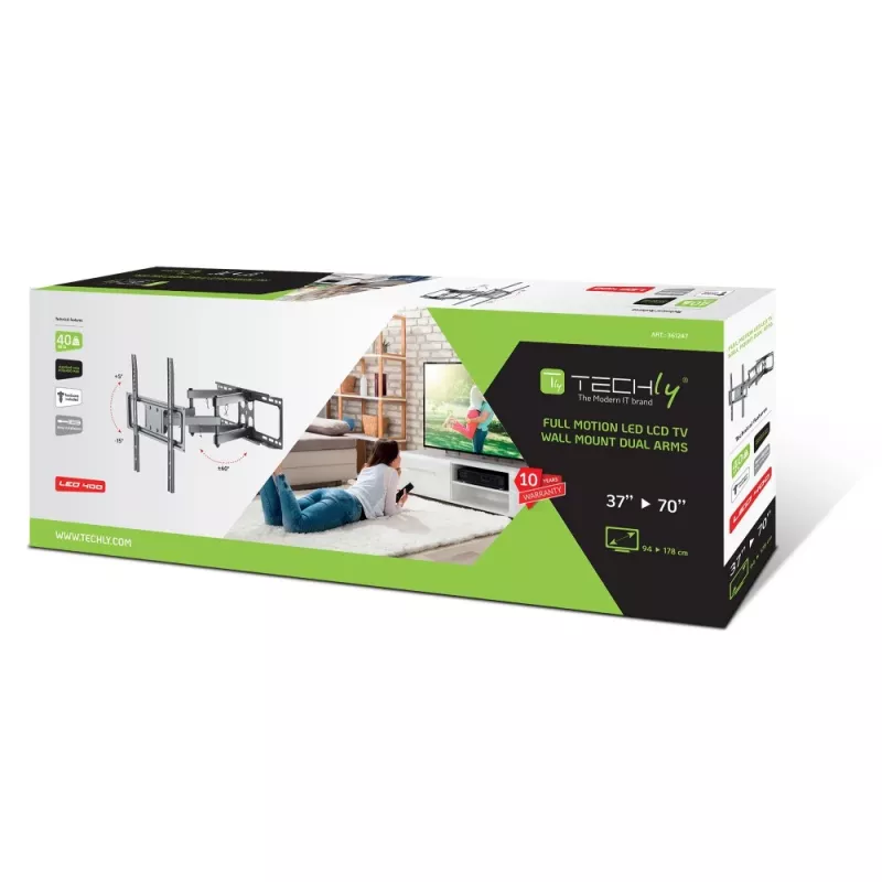 Techly ICA-PLB 344LTY TV stiprinājums 177.8 cm (70 inch) Melns