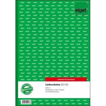 Piezīmju klade Sigel SD016 A4 40 lapas zaļa balta