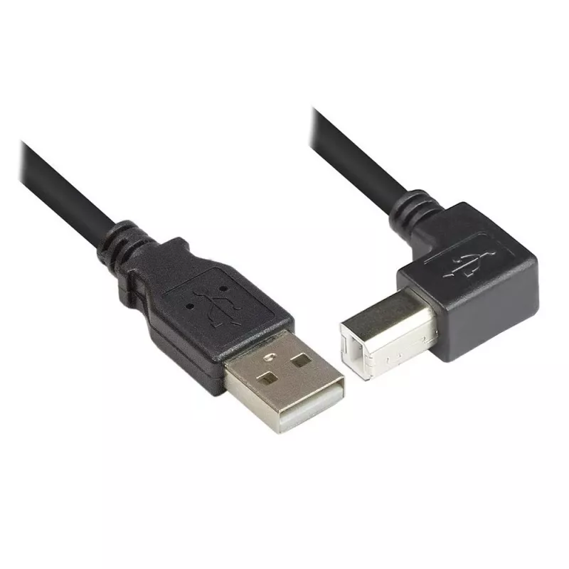 Techly USB 2.0 kabelis A vīrišķais / B vīrišķais leņķveida 3m ICOC U-AB-30-ANG