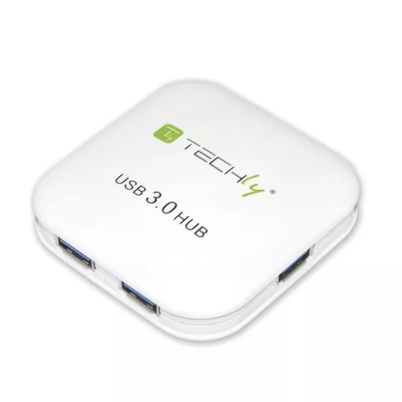 Techly USB 3.0 Super Speed Hub 4 Porti Balts IUSB3-HUB4-WH