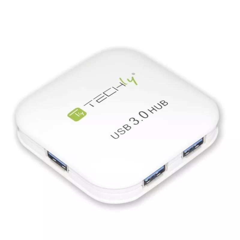 Techly USB 3.0 Super Speed Hub 4 Porti Balts IUSB3-HUB4-WH