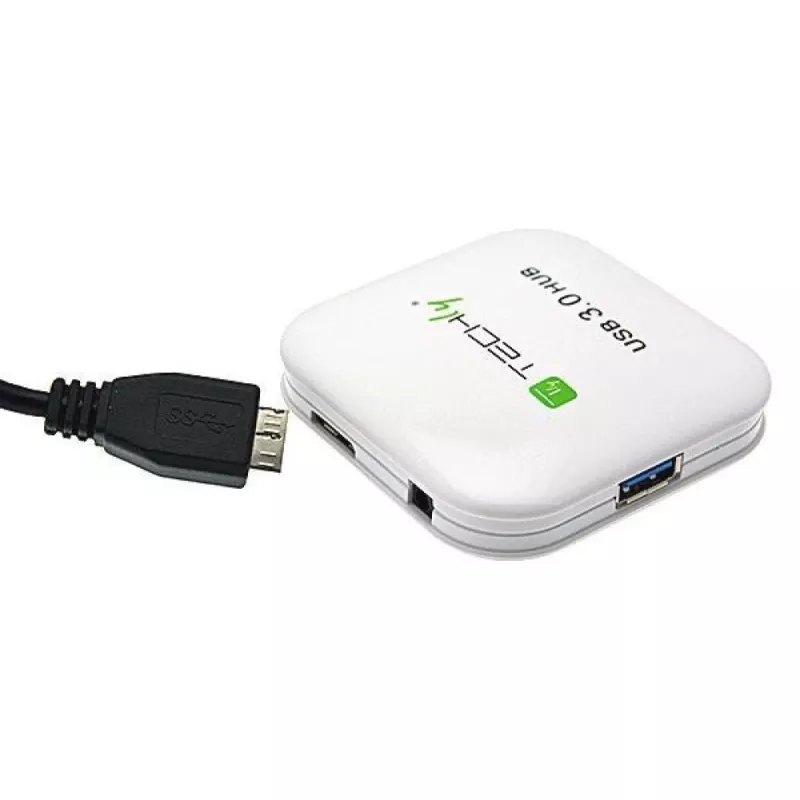 Techly USB 3.0 Super Speed Hub 4 Porti Balts IUSB3-HUB4-WH