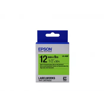 Epson LK-4GBF Fluorescējoša lentes kasetne, melns/zaļš, 12mm x 9m