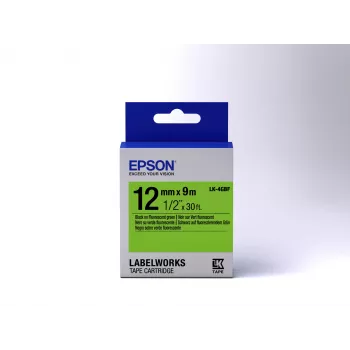 Epson LK-4GBF Fluorescējoša lentes kasetne, melns/zaļš, 12mm x 9m