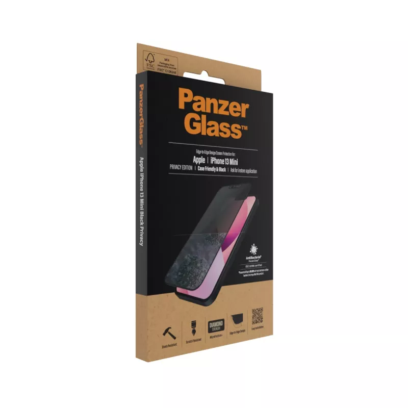 PanzerGlass Privātuma ekrāna aizsargs Apple iPhone 13 Mini no malas līdz malai, triecienizturīgs