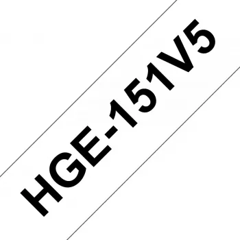 Lentīte etiķešu drukāšanai Brother HGE-151V5 — melna, saderīga ar PT-9500PC / PT-9700PC / PT-9800PCN / RL-700S