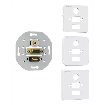 Sienas kontaktligzda HDMI VGA 3.5mm Kindermann 7456000586