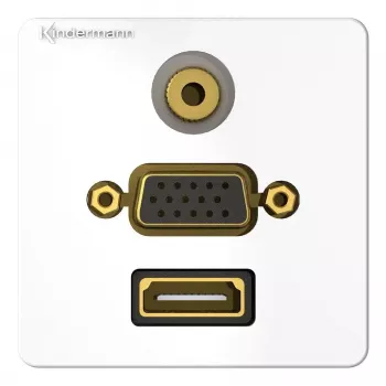Sienas kontaktligzda HDMI VGA 3.5mm Kindermann 7456000586