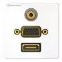 Sienas kontaktligzda HDMI VGA 3.5mm Kindermann 7456000586