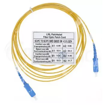 Šķiedru optikas kabelis BlueOptics SFP2222BU10MK SC G.657.A1 10 m Dzeltens