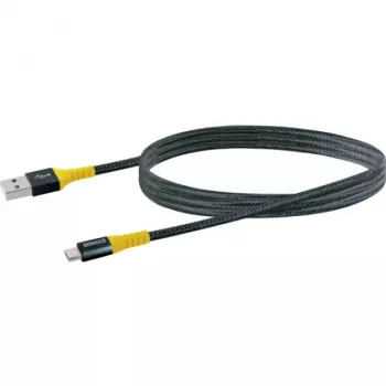 USB kabelis Schwaiger WKUM10 511 1,2m USB A – Micro-USB B Melns Dzeltens