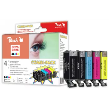Peach PI100-140 tintas kasetnes 5 gab. saderīgas Melna, Ciāna, Fotogrāfijas melna, Dzeltena