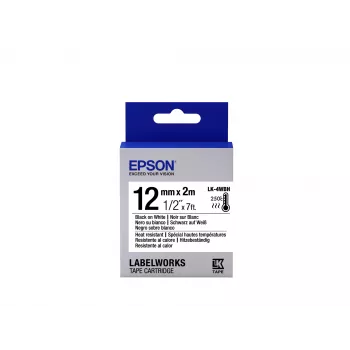 Epson LK-4WBH karstumizturīga etiķešu kasetne, melna/balta, 12 mm (2 m)