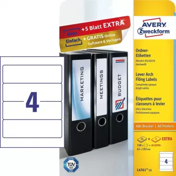Pašlīmējošā etiķete Avery L4761-25 Noapaļots taisnstūris
