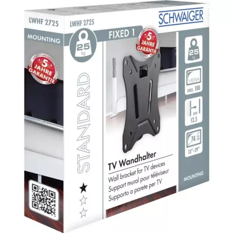 Sienas stiprinājums Schwaiger LWHF2725 513 Melns
